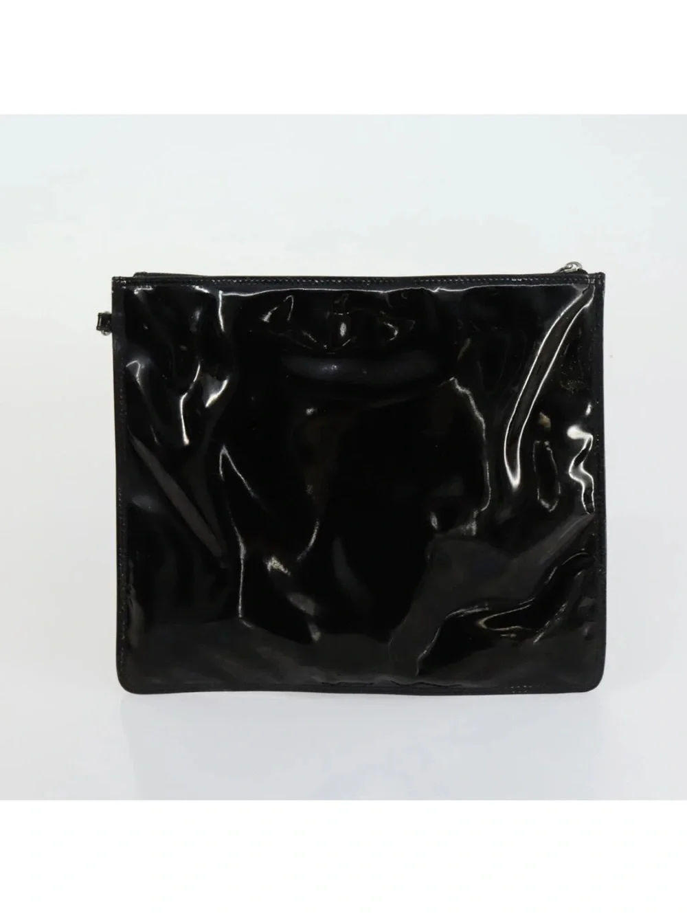 Chanel punching triple Coco handbag enamel black C Tote Bag with Removable Pouch